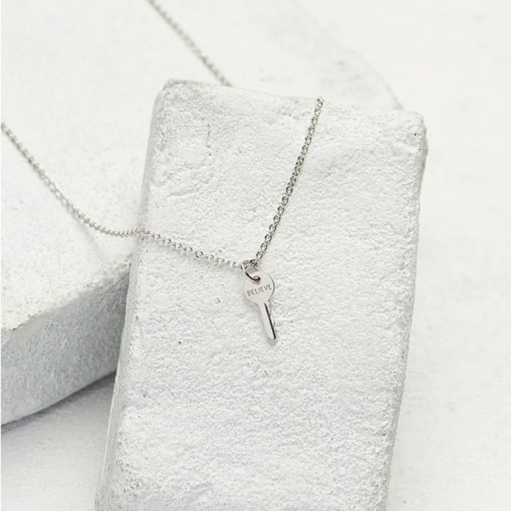 The Giving Keys Silver 'Believe' Key Necklace